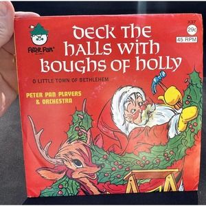 1950’s Peter Pan Players Record Deck The Halls Boughs Of Holly Santa Mint!!!!